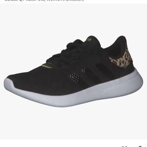 Adidas Women's Black and Leopard Sneakers QT 3.0 Racer